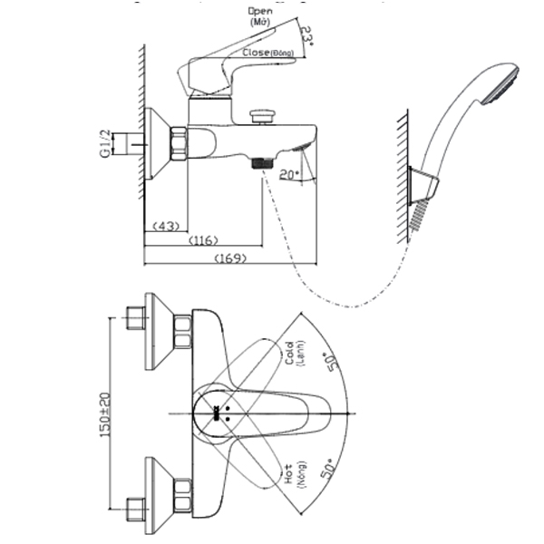 Ban ve ky thuat sen tam Inax BFV- 1113S-4C